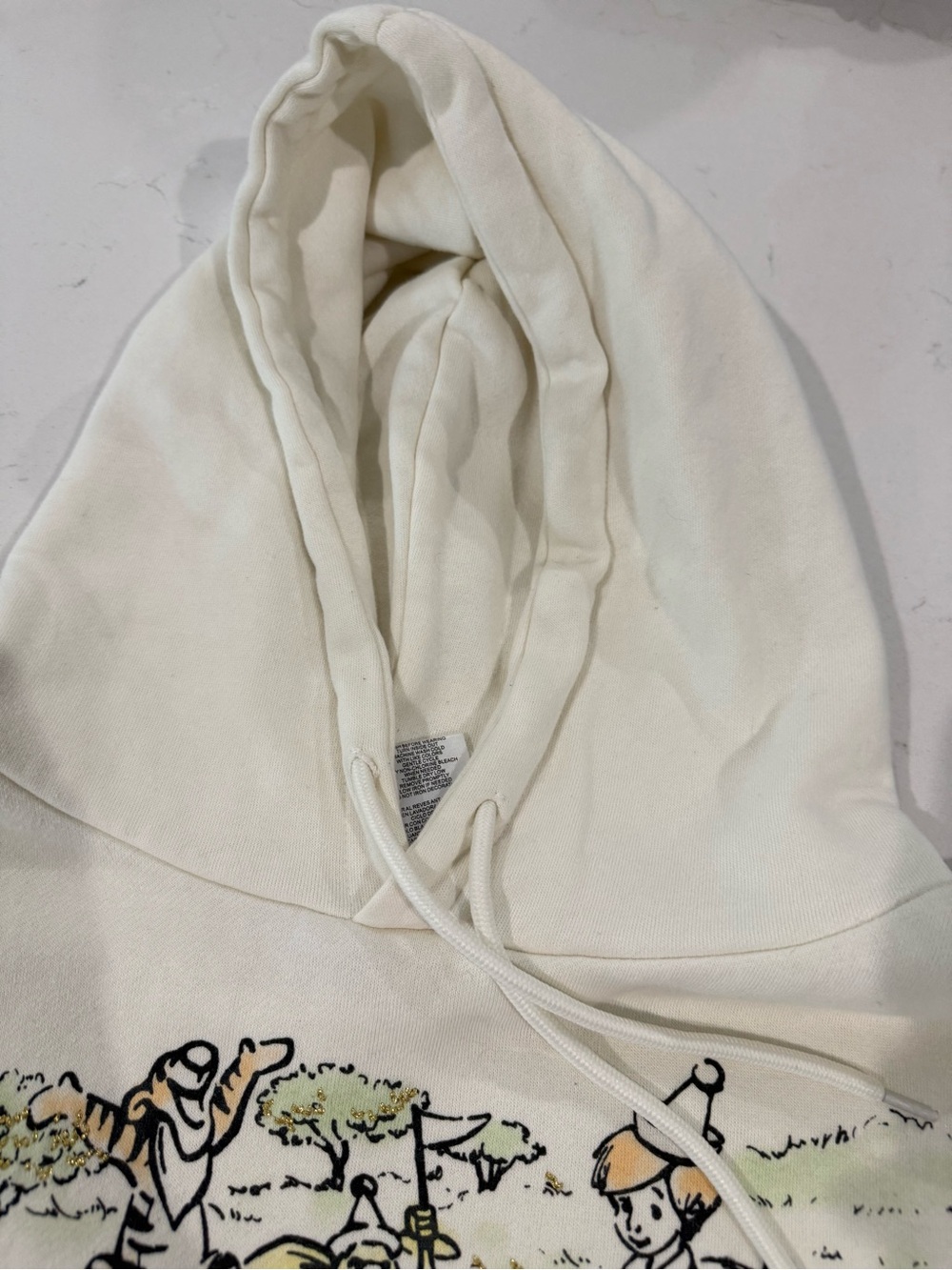 XXL Disney Womens Cream Christopher Robin Pooh Pullover Hoodie Plus Size 2X Top - Picture 6 of 13